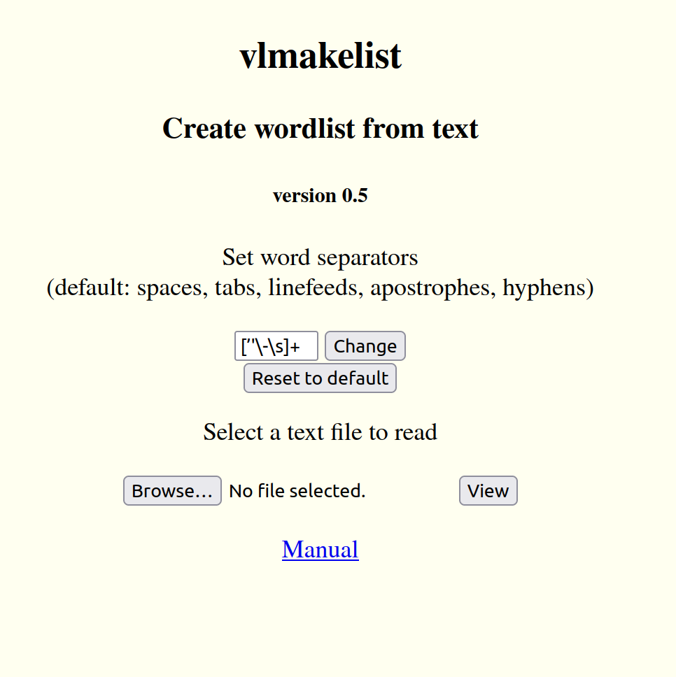 vlmakelist initial page